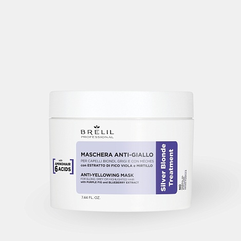 AMINO TREATMENT антижёлтая маска для светлых, мелированных и седых волос, 220 мл, B065150