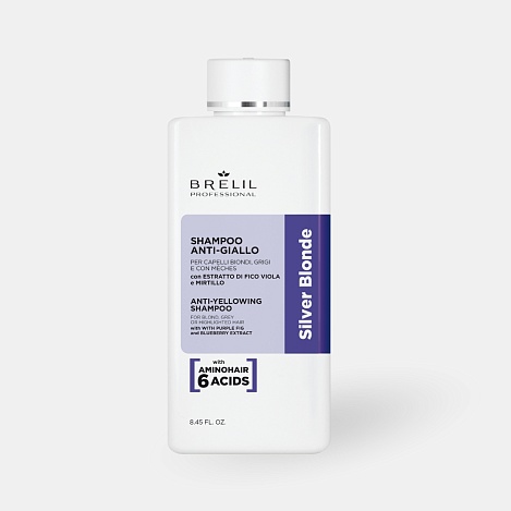 AMINO TREATMENT антижёлтый шампунь для светлых, мелированных и седых волос, 250 мл, B065148